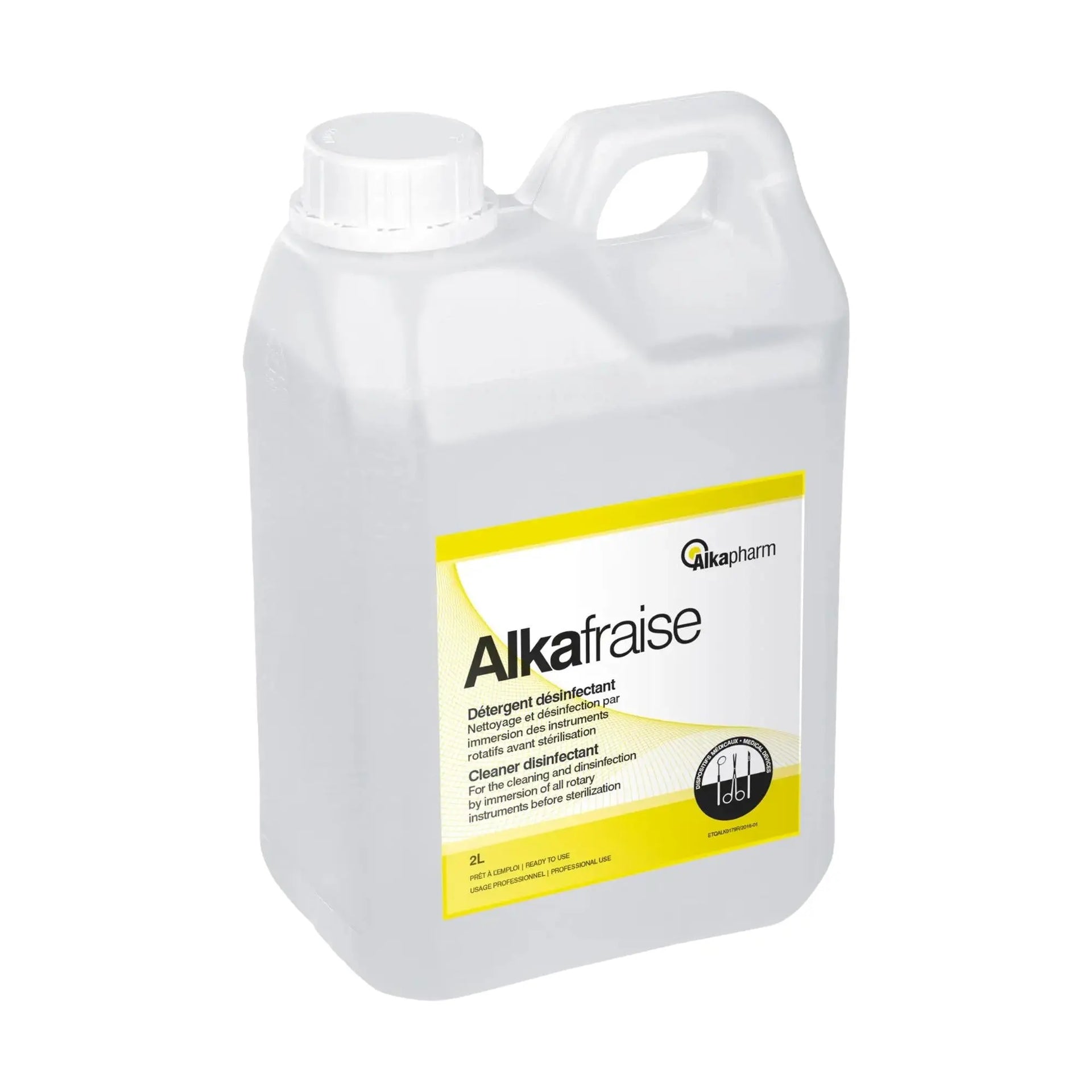 Alkafraise - Detergente desinfectante para fresas e instrumentación rotativa - Bote 2L - Alkapharm