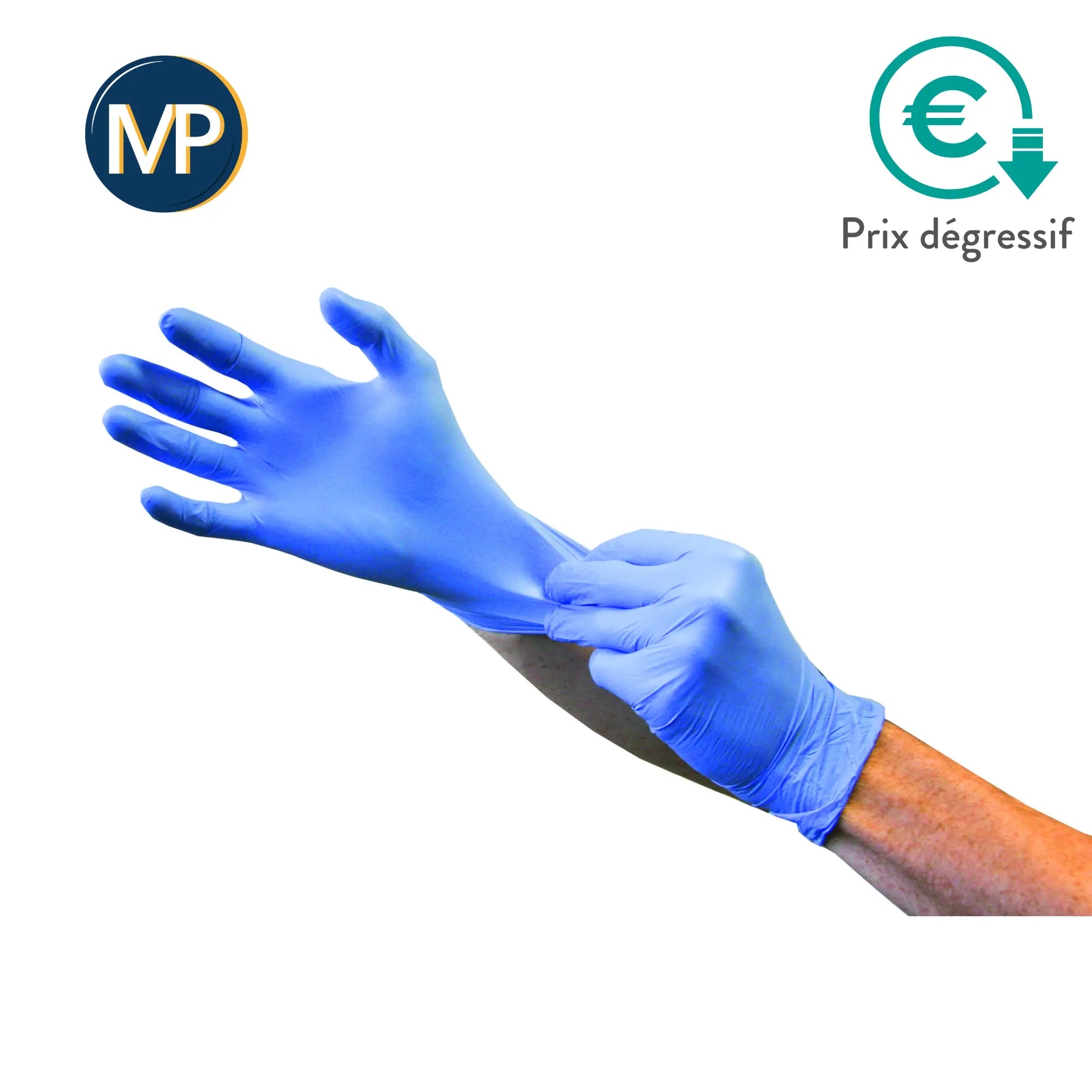 Gants d'examen - Nitrile - Sans poudre - Ambidextres - Boite de 100 - My Podologie