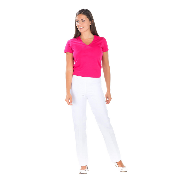 Manu - Pantalon Coton Blanc B19 - Mixte - Ceinture élastique - Sans poche My Podologie