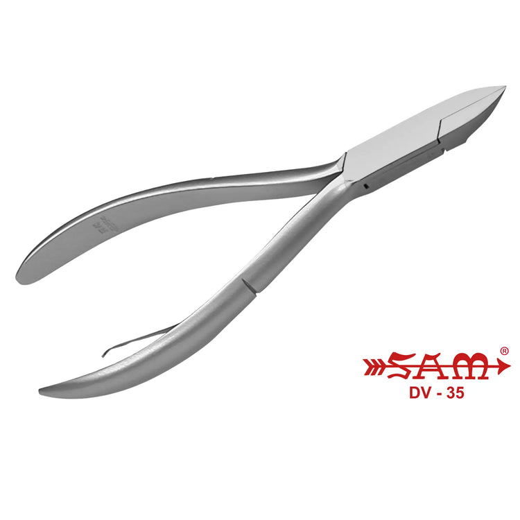 Pince à ongles - Acier inoxydable - Finition satinée - Coupe droite - Mors plats et arrondis - 13 cm - Sam Sam 