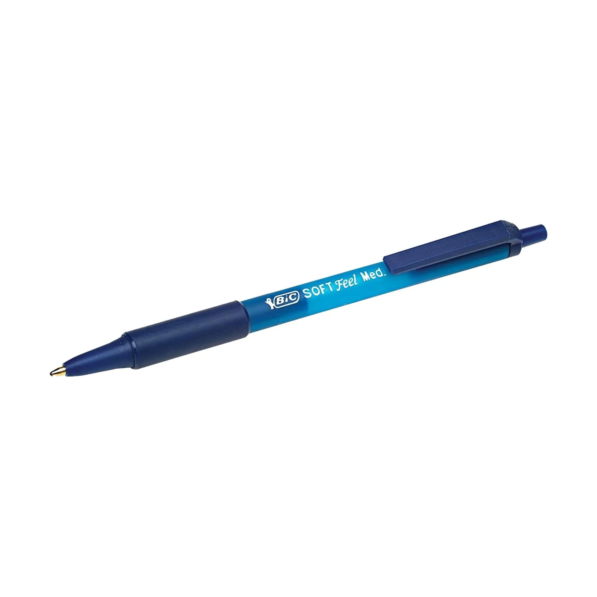 Ballpoint pens - medium blue 1 mm - Soft Feel - 3 pieces - Bic